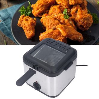 Infinite Freidora El&eacute;ctrica Profesional [modelo Cuadrado] De Acero Inoxidable De 2,5 L, 1000 W, Control De Temperatura, Ideal Para Pollo Y Patatas Fritas, Ench
