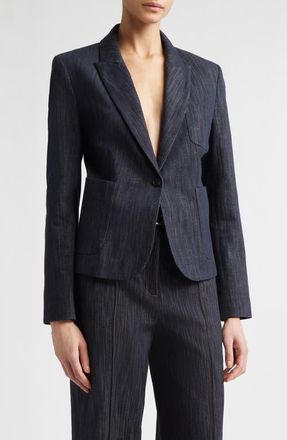 Eleventy M&eacute;lange Cotton Stretch Denim Jacket in 11 Blue at Nordstrom, Size 0 Us