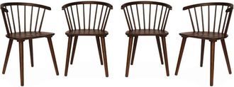Sweeek Sweeek - Set of 4 wooden and plywood chairs, Paula, Walnut, 53x47.5x76 cm