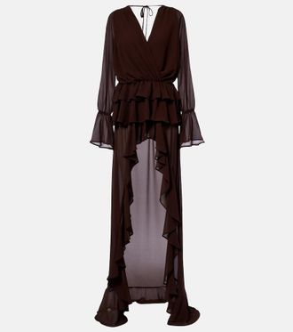 Bananhot Giselle asymmetric tiered maxi dress