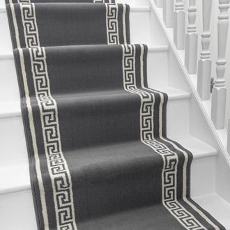 Runrug Stair Runner Carpet for Staircases - Soft & Comfy, 9mm - Key in Grey | Size: 100 cm x 540 cm