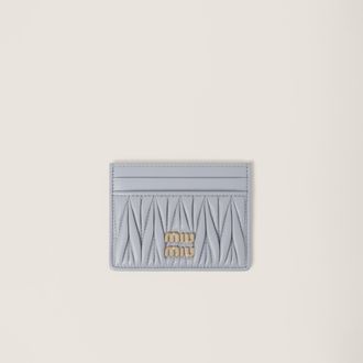 Miu Miu Matelassé nappa leather card holder