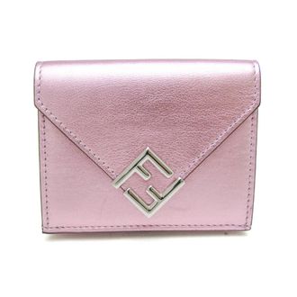 Fendi Metallic Pink Leather Wallet (Tri-Fold) (Pre-Owned)