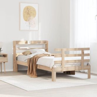vidaXL Estructura De Cama Con Cabecero Madera Maciza De Pino 90x200 Cm Vidaxl