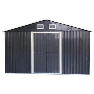 Foresta Caseta De Jard&iacute;n De Metal Galvanizado 257x257cm - Caseta Con Puerta Corredera Doble Reforzada - Techo A Dos Aguas De 6,60m&sup2; - Am2626.2 Foresta