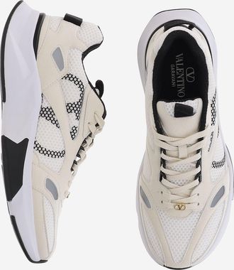 Valentino Garavani Mens Nylon Sneakers Multicolour Mesh And Suede Trainers