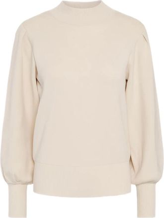 Y.A.S Ballonmouw Trui - Dames - Coltruien - Wit - S - Polyester - Truien & Vesten