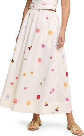 Nobody's Child Kitty Floral Maxi Skirt in White at Nordstrom, Size 12