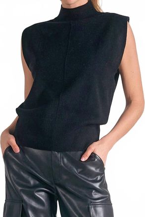 Elan Sleeveless Turtleneck Sweater In Black