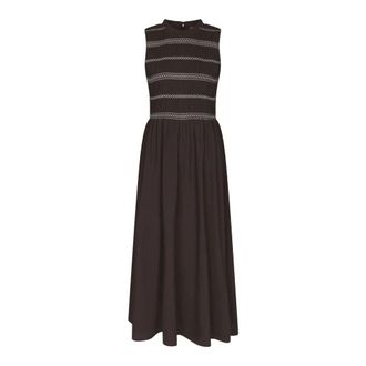 Neo Noir Midi Jurk - Dames - Casual kleedjes - Bruin - L - Kleedjes