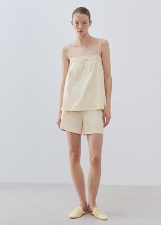 Mango Short cotone giallo pastello - Donna - S - MANGO