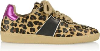 DWRS Dwrs, Schoenen, Dames, Veelkleurig, 39 EU, Leer, Leopard Combi Zwart/Fuchsia Fashion Schoen