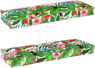 vidaXL Juego de cojines de paleta 2 pcs Selva tropical 120 x 40 x 8 cm Vidaxl