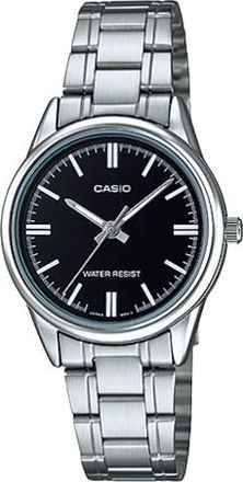 Casio Dress Series Black Waterproof Quartz 34mm 28.2mm Stainless Steel Strap Watch LTP-V005D-1A