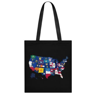 Generic Flag Map of U.s. Womens Tote Casual Shopping Bag Lightweight Shoulder Bags Hobos Handbag for Work Travel Daily 35x40cm