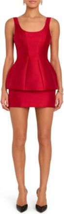 Amanda Uprichard Empire Mini Dress In Red