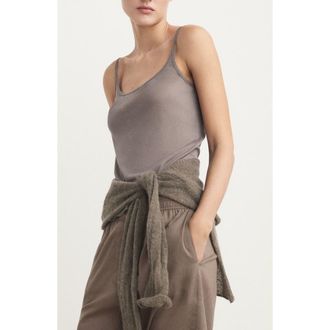 Mango Cotton Pajamas Camisole in Medium Brown at Nordstrom, Size Large