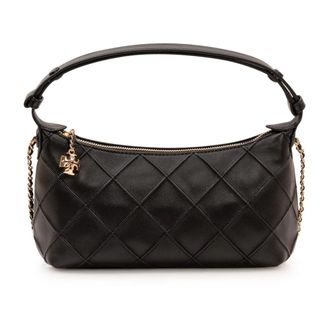 Tory Burch Fleming Pochette - Dames - Handtassen - Zwart - ONE Size - Leer - Tassen