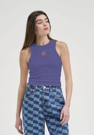 Santa Cruz Ripptanktop SANTA CRUZ OTHER DOT EMB TANK, Damen, Gr. XL (14), future dusk, Rippstrick, Obermaterial: 95% Baumwolle, 5% Elasthan, kontrastfarbene Deta