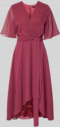 Swing Cocktailkleid mit V-Ausschnitt in Dunkelrot, Größe 40