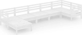 vidaXL 7 Piece Garden Lounge Set Solid Wood Pine White vidaXL