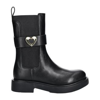 Love Moschino Schoenen, Dames, Zwart, 38 EU, Leer, Enkellaarsjes