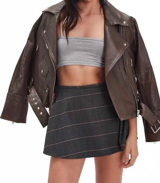 Free People Paradise Found Menswear Skort In Storm Grey Combo