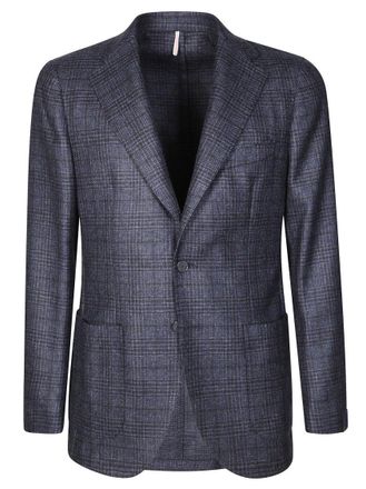 Santaniello Two-Button Blazer With Subtle Checkered Pattern