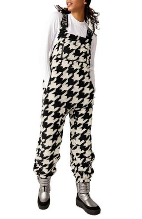 Free People FP Movement Hit the Slopes Fleece Overalls in Houndstooth Combo at Nordstrom, Size X-Small