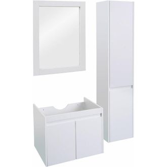 Hhg Hhg - Conjunto De Cuarto De Ba&ntilde;o 632, Lavabo Espejo De Pared Mueble De Ba&ntilde;o, Mvg Revestido De Melamina, Blanco
