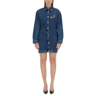 Moschino Jurk - Dames - Shirt Kleedjes - Blauw - S - Denim - Kleedjes