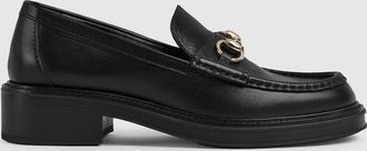 Gucci Womens Gucci Horsebit Loafer, Black, Leather