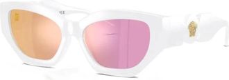 Versace Geometric-frame Zonnebrillen - Dames - Zonnebrillen - Wit - 48 MM - Accessoires