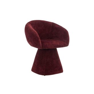 Sweeek Sill&oacute;n giratorio 180&deg; tela de algod&oacute;n, burdeos