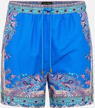 Camilla Mid Length Boardshort With Elastic Waist Footsteps In Folklore at Nordstrom, Size X-Small Au