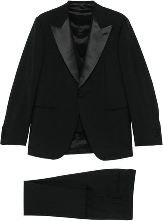 Caruso Zwart Shawl Revers Vest Set - Heren - Business pakken - Zwart - 2XL - Kostuums