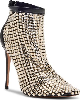Steve Madden Dancin Crystal Mesh Pointed Toe Bootie in Gold Multi at Nordstrom, Size 8.5