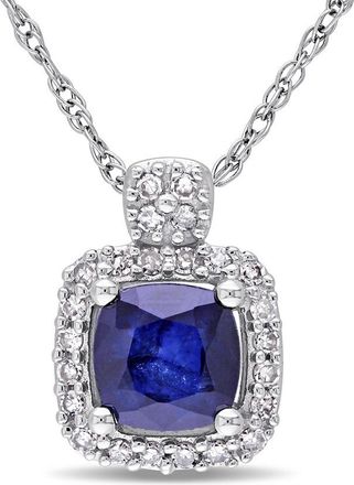 Rina Limor 10K 0.82 ct. tw. Diamond & Diffused Sapphire Halo Necklace