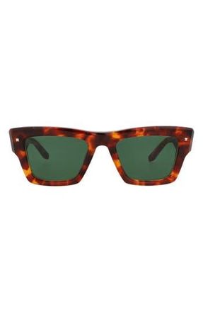 Valentino 53mm Square Sunglasses in Tortoise Tortoise Green at Nordstrom Rack