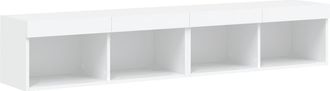 vidaXL Vidaxl - Muebles De Tv Con Luces Led 2 Uds Blanco 80x30x30 Cm
