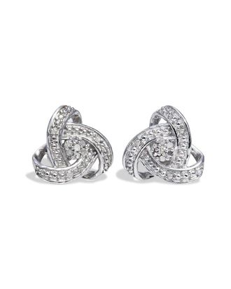 Savvy Cie Jewels Silver 0.1 Ct. Tw. Diamond Earrings
