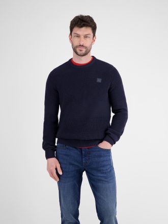Lerros Strickpullover LERROS Herren Strickpullover, Herren, Gr. XL, classic navy, 100% Baumwolle, Rundhals, Pullover Strickpullover