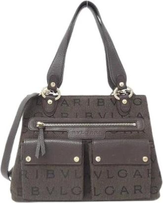 Bulgari Pre-owned Handbags, female, Brown, Size: ONE SIZE Pre-owned Canvas handbags