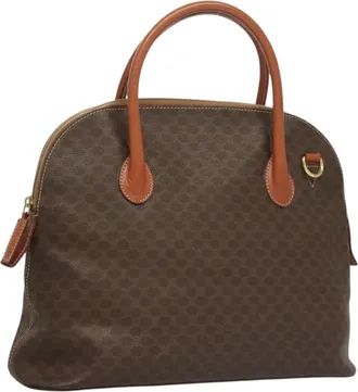 Celine Macadam Macadam With Leather Brown Canvas Handbag (Pre-Owned)