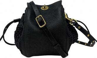 Kempton & Co. Ascot Crossbody Bag In Raffia Black Mesh