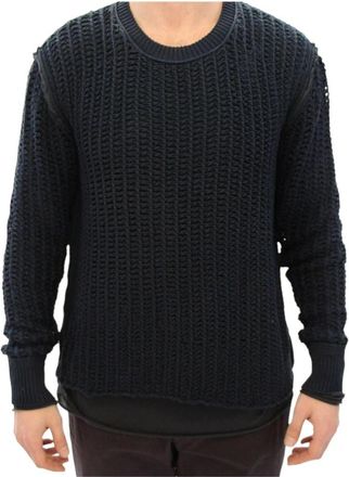 Dolce & Gabbana Round-neck Truien - Heren - Ronde hals truien - Blauw - M - Katoen - Truien & Vesten