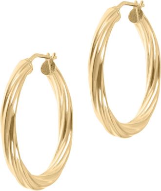 Autentica 1-1/4 Twsited Round Hoop Earrings