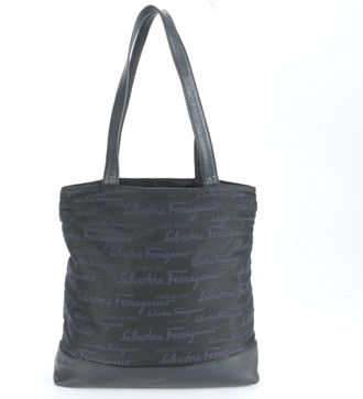 Ferragamo Leather Canvas Shoulder Bag (Pre-Owned)