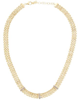 Meshmerise 0.15 Ct. Tw. Diamond 18K Gold Over Silver Necklace
