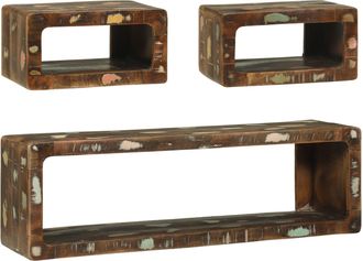 Berkfield Home 3 Piece TV Cabinet Set Multicolour Solid Wood Reclaimed in Brown